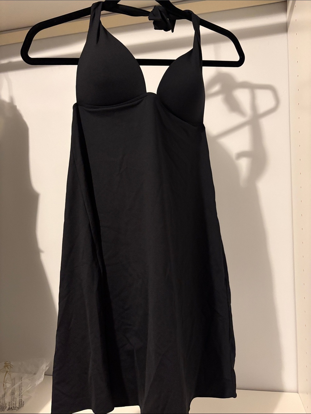 Carmen Marc Valvo Black Halter Swimdress
